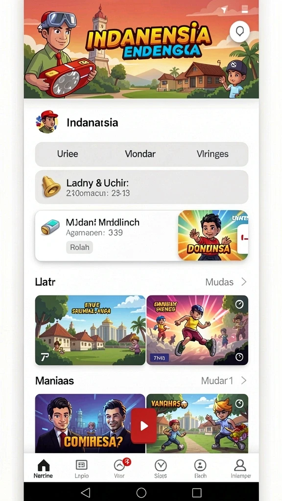 Tampilan utama permainan yang menawan.