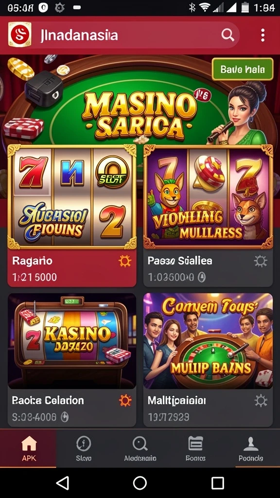 Screenshot menunjukkan variasi permainan yang tersedia di AKARTOTO.