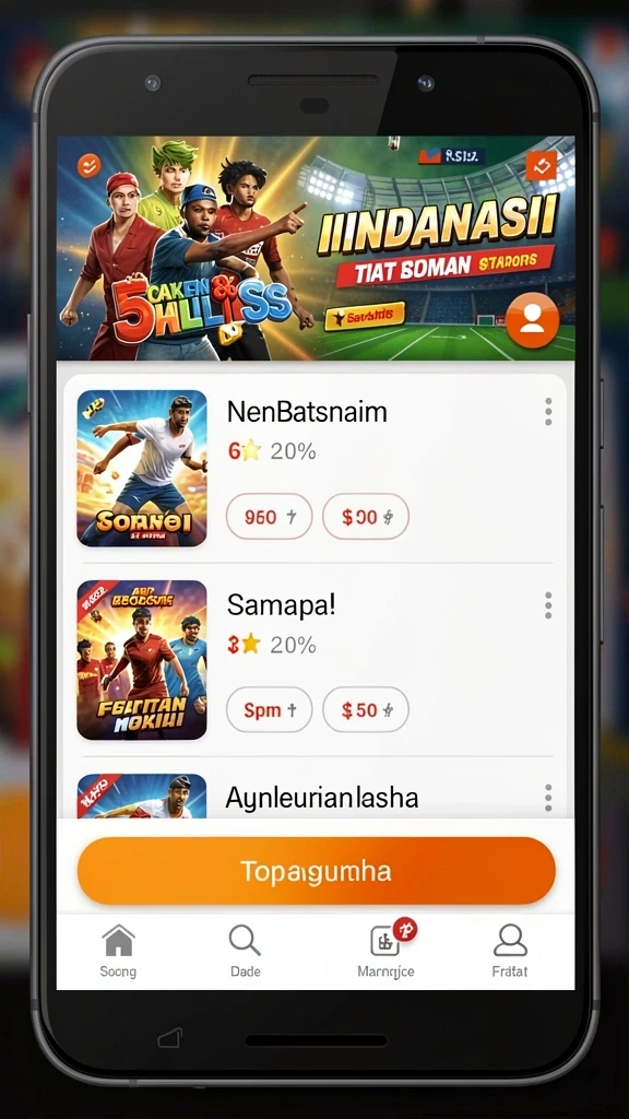 Antarmuka aplikasi BURSA188 yang sederhana dan intuitif.