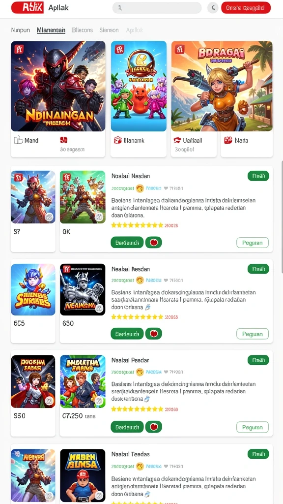 Level permainan yang menantang dan seru.
