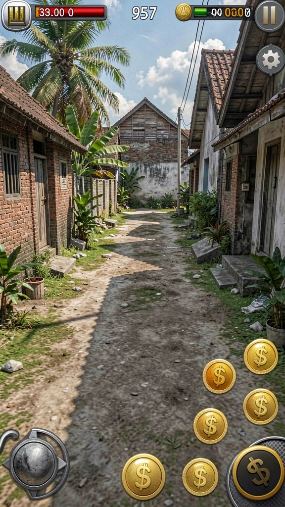 Tangkapan layar menampilkan grafis yang menakjubkan dan karakter unik.