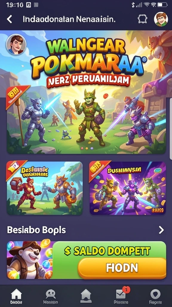 Tampilan awal game yang menarik dan interaktif.
