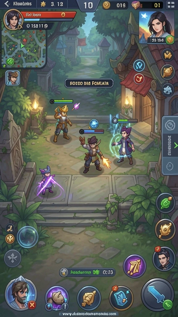 Menampilkan fitur multiplayer dengan pemain lain di arena.