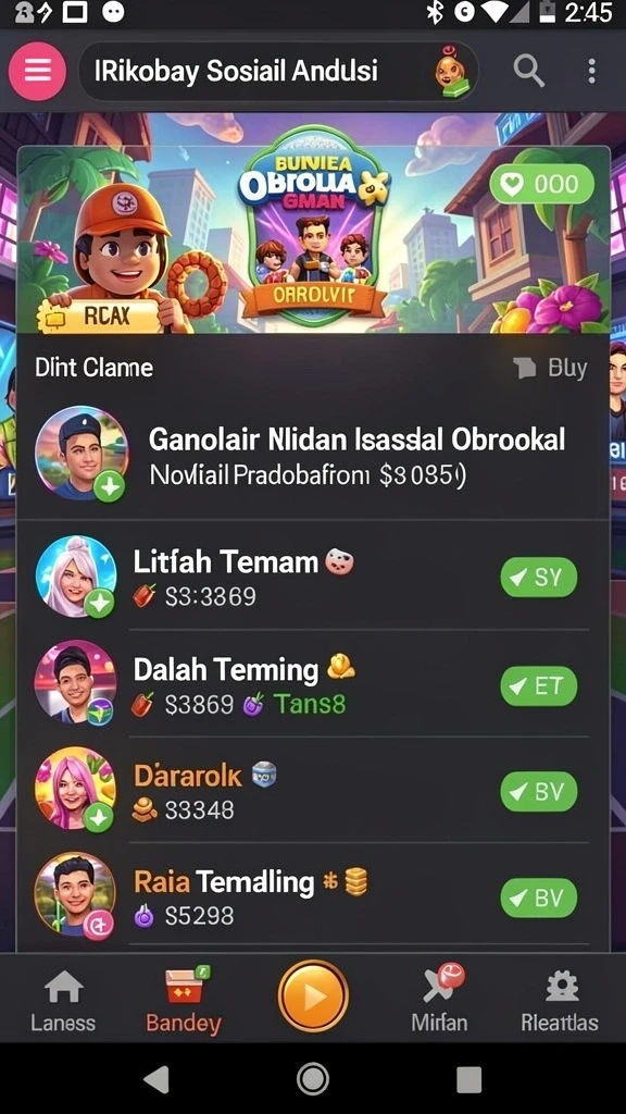 Menampilkan karakter utama dalam perjalanan petualangan.