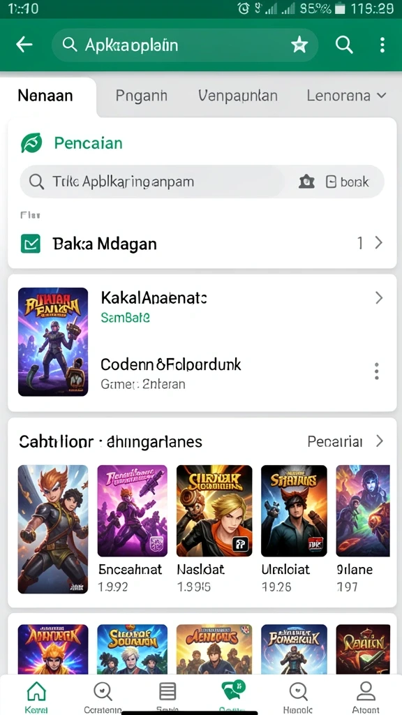 Pemandangan grafis yang memukau dalam game.